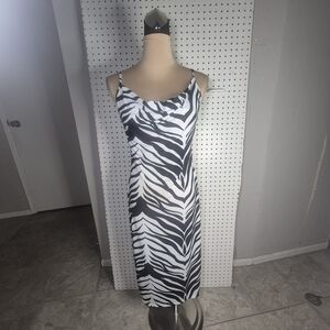 ASOS Black and White Zebra Print Midi Dress
